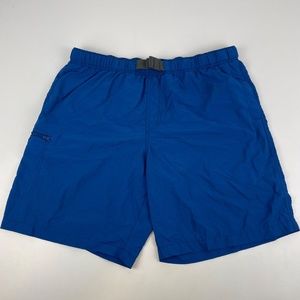 Columbia Mens Size L Running Rapids Mesh Lined Cargo Water Shorts Blue 9" Inseam